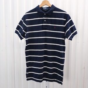 Polo Ralph Lauren Mens Striped Short Sleeve Polo Shirt Navy White Size S